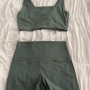 Lululemon Eucalyptus Green Align Sports Bra and Shorts Set/Indiv.
